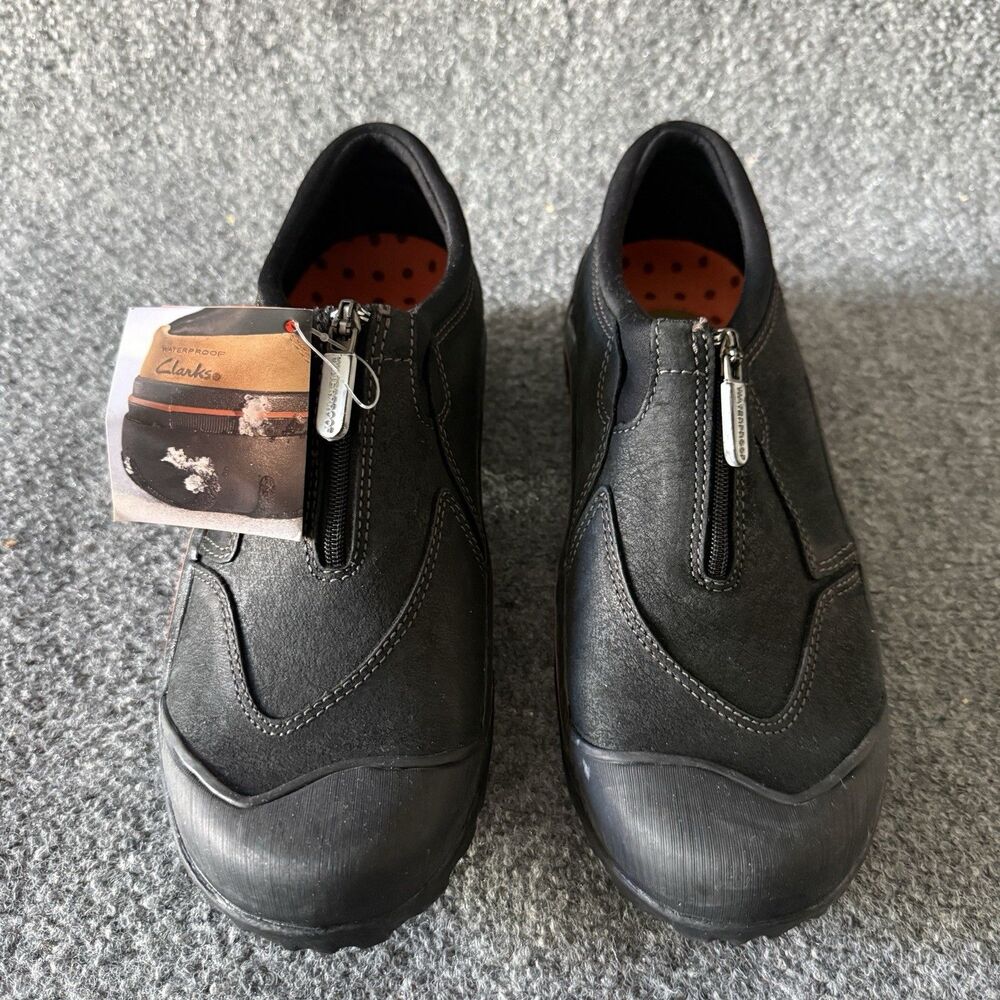 Clarks Muckers Waterproof Booties Shoes Womens Size 8 Black Suede Leather